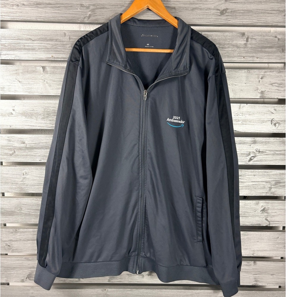 Amazon 2021 Ambassador Track Jacket Mens 4XL Gray Full Zip Employee shirt